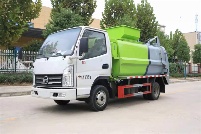 現(xiàn)車推薦：4方藍牌國六凱馬餐廚垃圾車，可選裝推鏟固液分離不超重